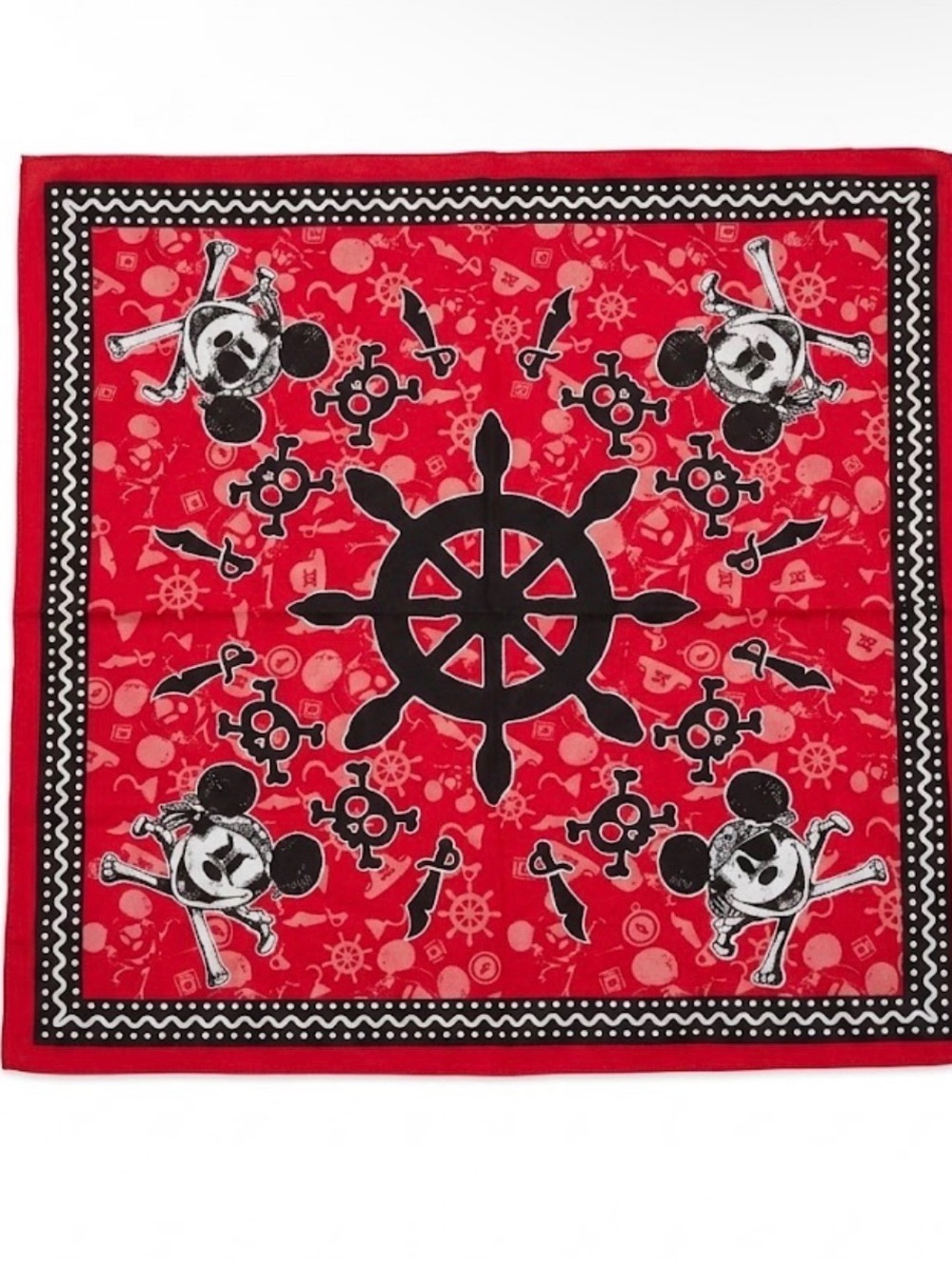 Mickey Mouse Pirates Swords Disney Red Bandana Hair Accessory Unisex Travel Trip